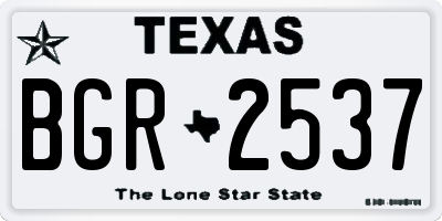 TX license plate BGR2537