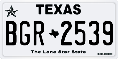 TX license plate BGR2539