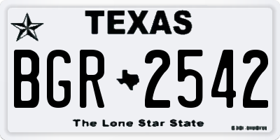 TX license plate BGR2542