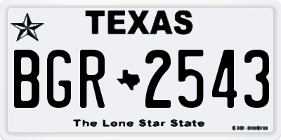 TX license plate BGR2543