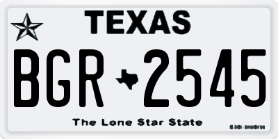 TX license plate BGR2545