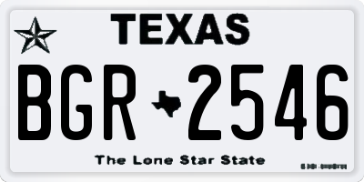 TX license plate BGR2546