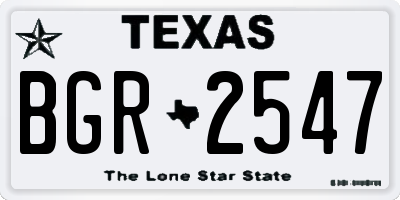 TX license plate BGR2547