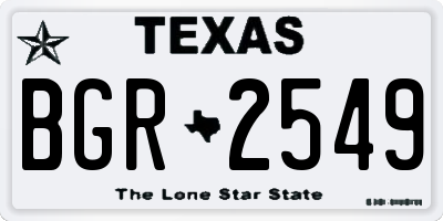 TX license plate BGR2549