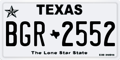 TX license plate BGR2552
