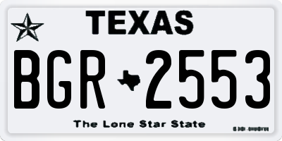 TX license plate BGR2553