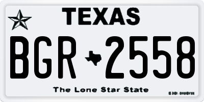 TX license plate BGR2558