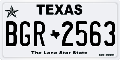 TX license plate BGR2563