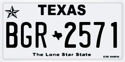 TX license plate BGR2571
