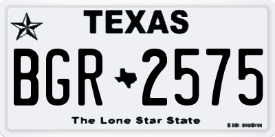 TX license plate BGR2575