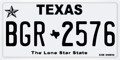 TX license plate BGR2576