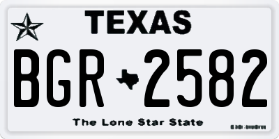 TX license plate BGR2582