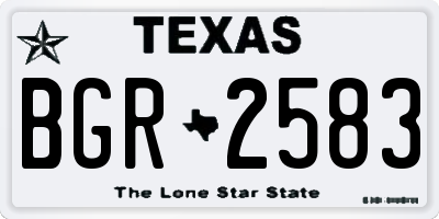 TX license plate BGR2583