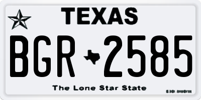 TX license plate BGR2585