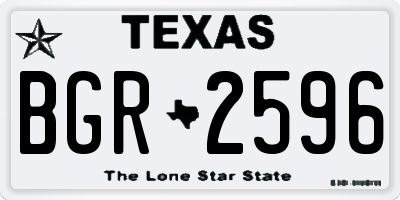 TX license plate BGR2596