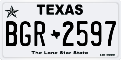 TX license plate BGR2597
