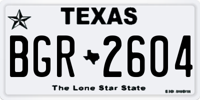TX license plate BGR2604