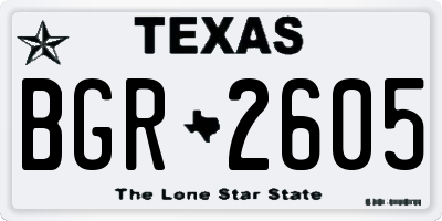 TX license plate BGR2605