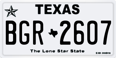 TX license plate BGR2607