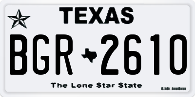 TX license plate BGR2610