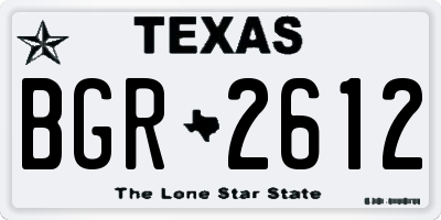 TX license plate BGR2612