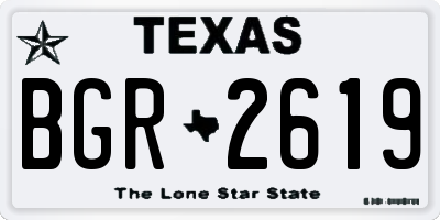 TX license plate BGR2619