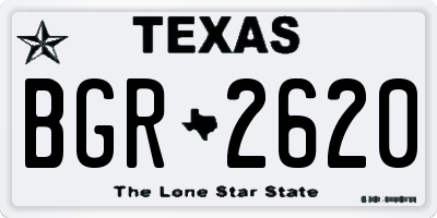 TX license plate BGR2620
