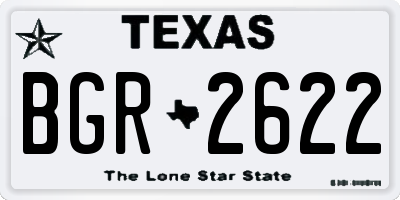 TX license plate BGR2622