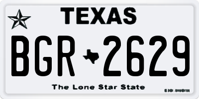 TX license plate BGR2629