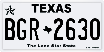 TX license plate BGR2630