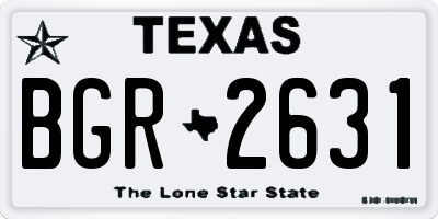 TX license plate BGR2631
