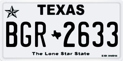 TX license plate BGR2633