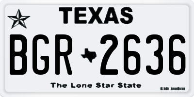 TX license plate BGR2636