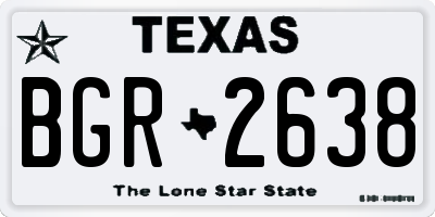 TX license plate BGR2638