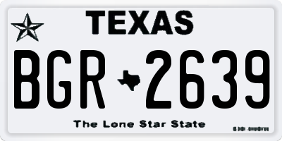 TX license plate BGR2639