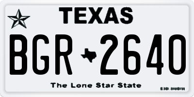 TX license plate BGR2640