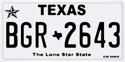 TX license plate BGR2643