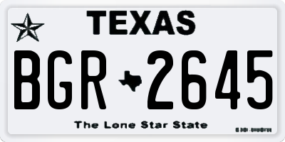 TX license plate BGR2645