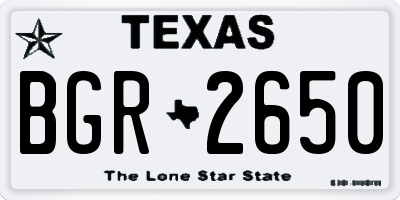 TX license plate BGR2650