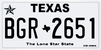 TX license plate BGR2651