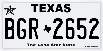 TX license plate BGR2652