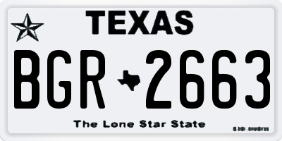 TX license plate BGR2663