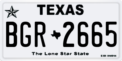 TX license plate BGR2665