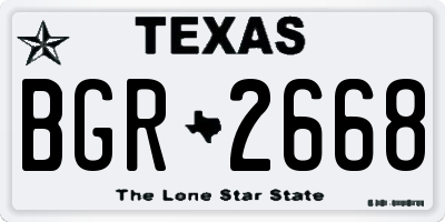 TX license plate BGR2668