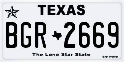 TX license plate BGR2669