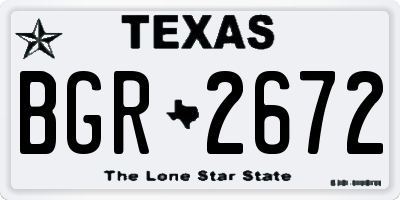 TX license plate BGR2672