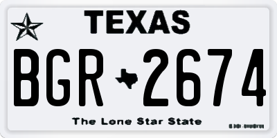 TX license plate BGR2674