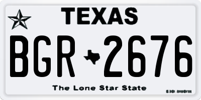 TX license plate BGR2676