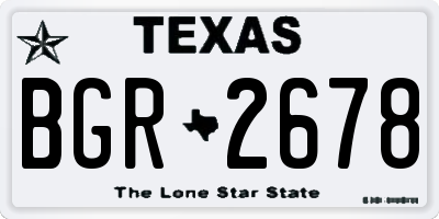 TX license plate BGR2678