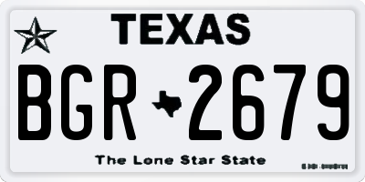 TX license plate BGR2679